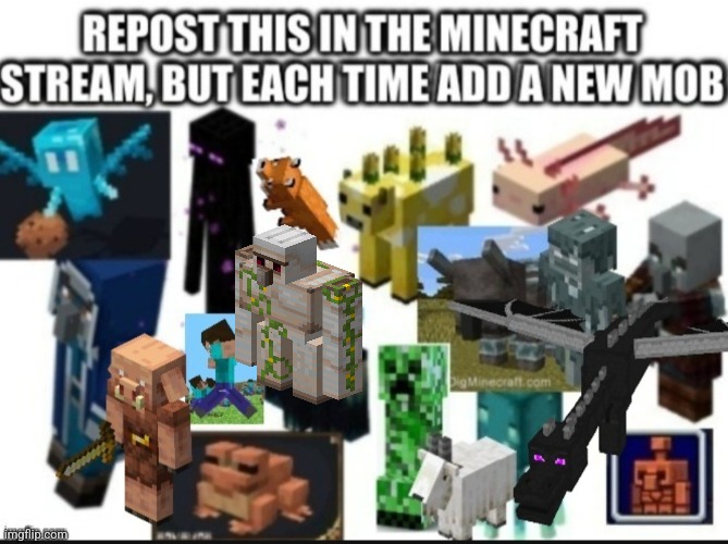 Added iron golem | image tagged in repost,gaming,do it | made w/ Imgflip meme maker