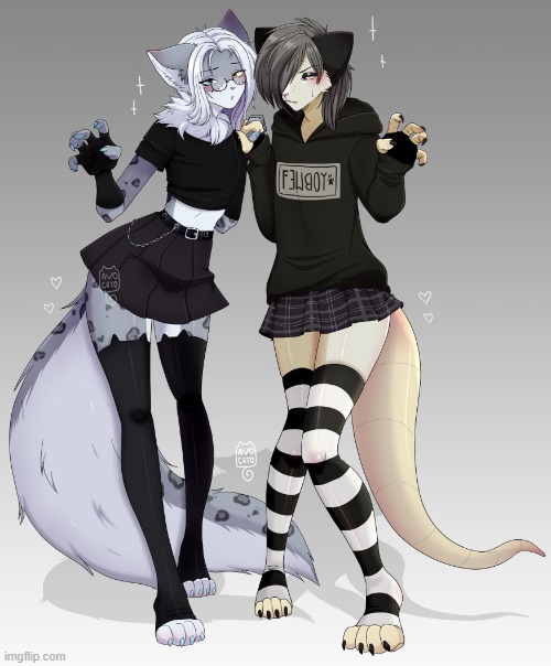 Two bois (By AvocatoArts) | image tagged in furry,femboy,cute,adorable | made w/ Imgflip meme maker