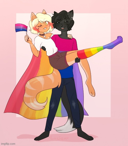 By LuLucien | image tagged in furry,femboy,cute,adorable,pride | made w/ Imgflip meme maker