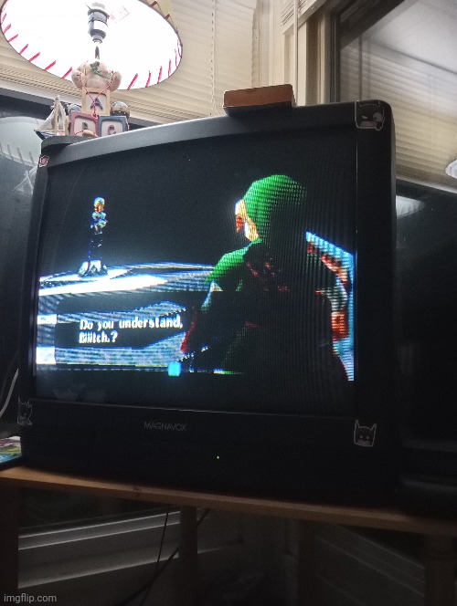 Yeah I have ocarina of time in the N64 on an old TV plugged in through a vcr | image tagged in legend of zelda,ocarina of time,n64,memories | made w/ Imgflip meme maker