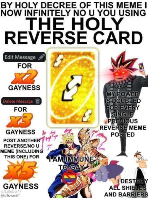 HA. I MADE IT A TEMP BEFORE THE POST WAS DELETED MFSSSSSSS | image tagged in holy reverse card | made w/ Imgflip meme maker