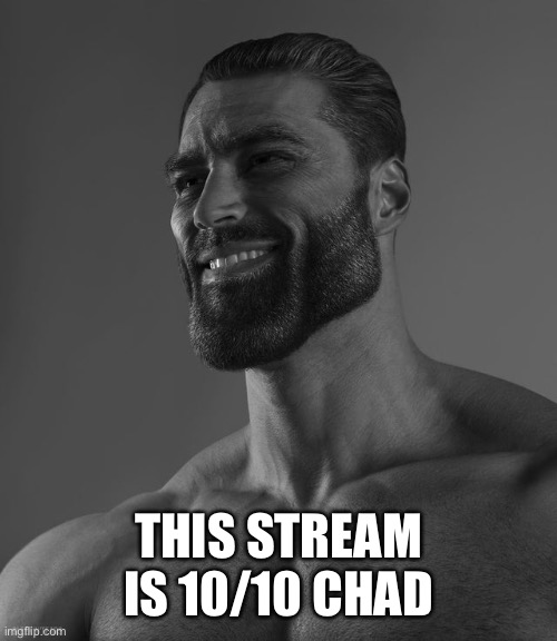 Giga Chad | THIS STREAM IS 10/10 CHAD | image tagged in giga chad | made w/ Imgflip meme maker