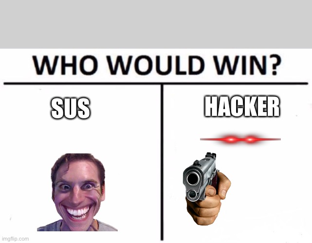 Who would win hacker or sus | HACKER; SUS | image tagged in memes | made w/ Imgflip meme maker