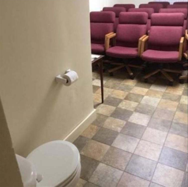 Toilet In Front Of Seats Blank Meme Template