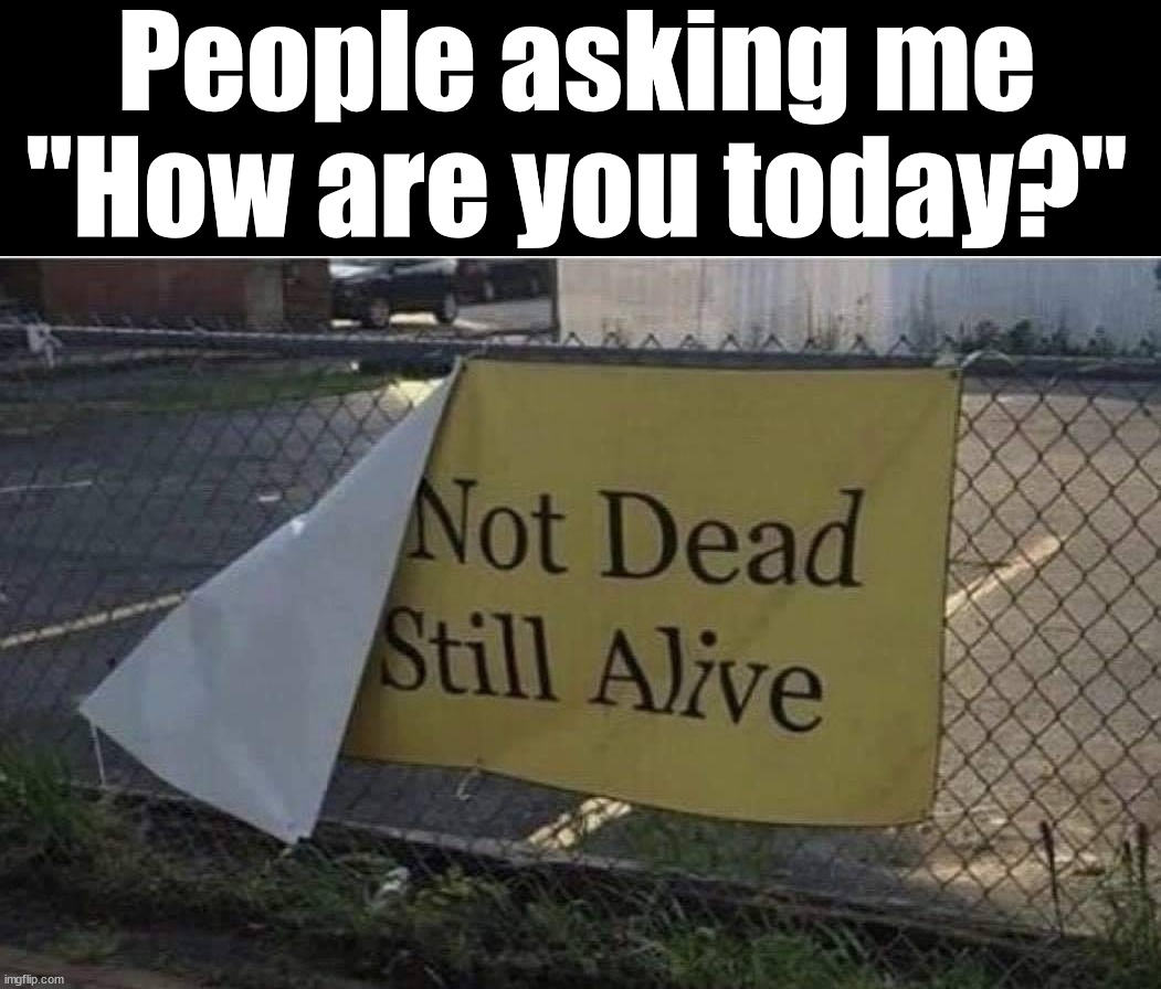 People asking me "How are you today?" | image tagged in who_am_i | made w/ Imgflip meme maker
