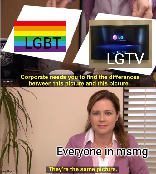 They're The Same Picture Meme | LGBT; LGTV; Everyone in msmg | image tagged in memes,they're the same picture | made w/ Imgflip meme maker