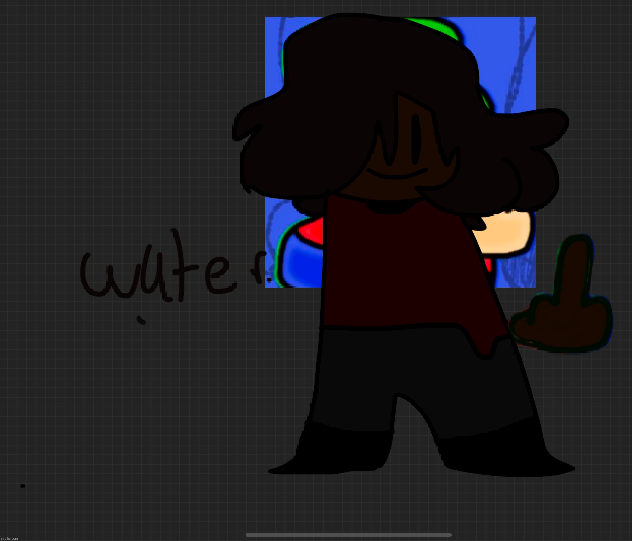 why his hand look like coc- | made w/ Imgflip meme maker