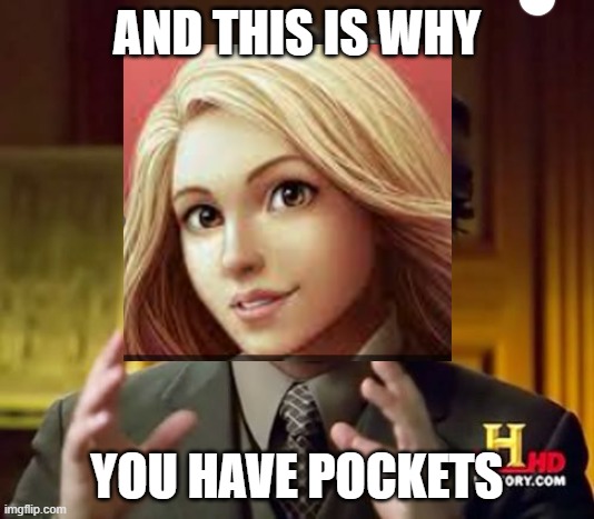 Sophiexpockets | AND THIS IS WHY; YOU HAVE POCKETS | image tagged in kotlc,funny | made w/ Imgflip meme maker