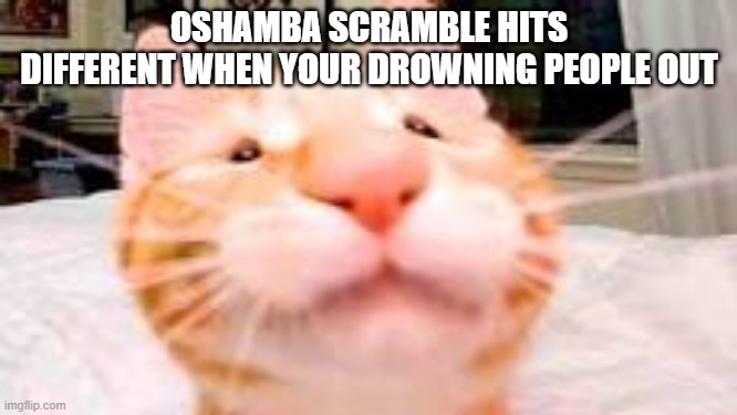 osu mania moment | OSHAMBA SCRAMBLE HITS DIFFERENT WHEN YOUR DROWNING PEOPLE OUT | image tagged in my dog is extra crunchy and has diarrhea | made w/ Imgflip meme maker