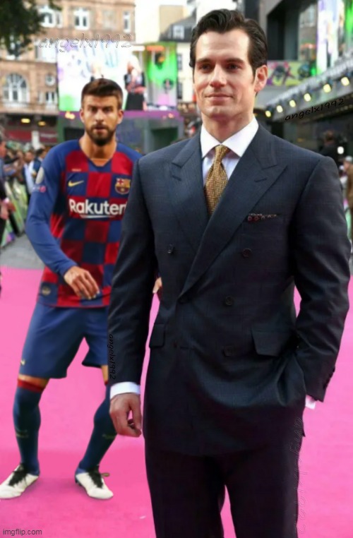 image tagged in henry cavill,gerard pique,superman,soccer,movie,actor | made w/ Imgflip meme maker