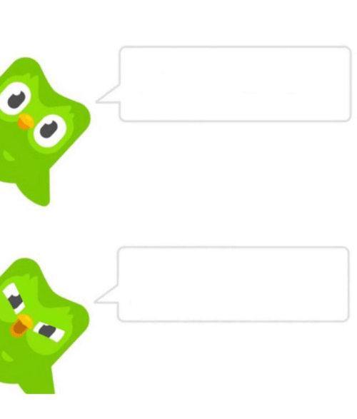 Angry Duolingo Owl Blank Meme Template