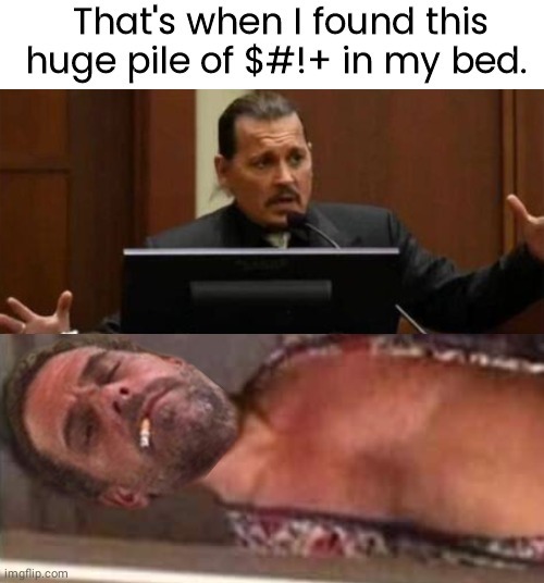 Johnny Depp massive pile of $#!+ | image tagged in hunter biden | made w/ Imgflip meme maker