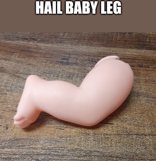 Hail the baby leg! | HAIL BABY LEG | image tagged in baby leg,baby,leg,gel ybab,gel,ybab | made w/ Imgflip meme maker