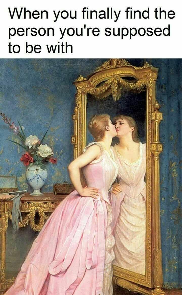 Kissing mirror Blank Meme Template