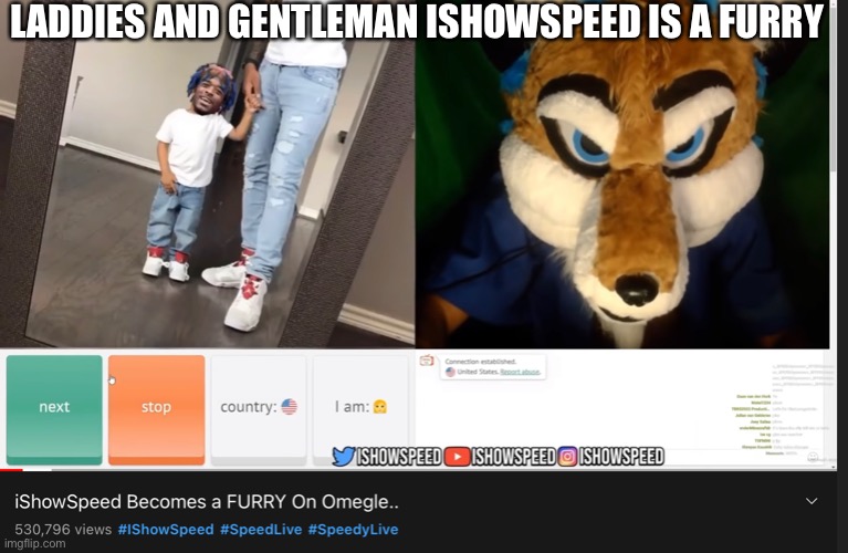 Ishowspeed a furry hope he does not explore e6… | LADDIES AND GENTLEMAN ISHOWSPEED IS A FURRY | image tagged in speed,furry | made w/ Imgflip meme maker