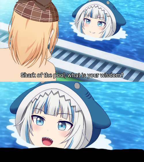 High Quality shark of the pool, what is your wisdom Blank Meme Template
