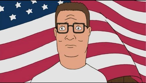 Hank Hill American Flag Blank Meme Template