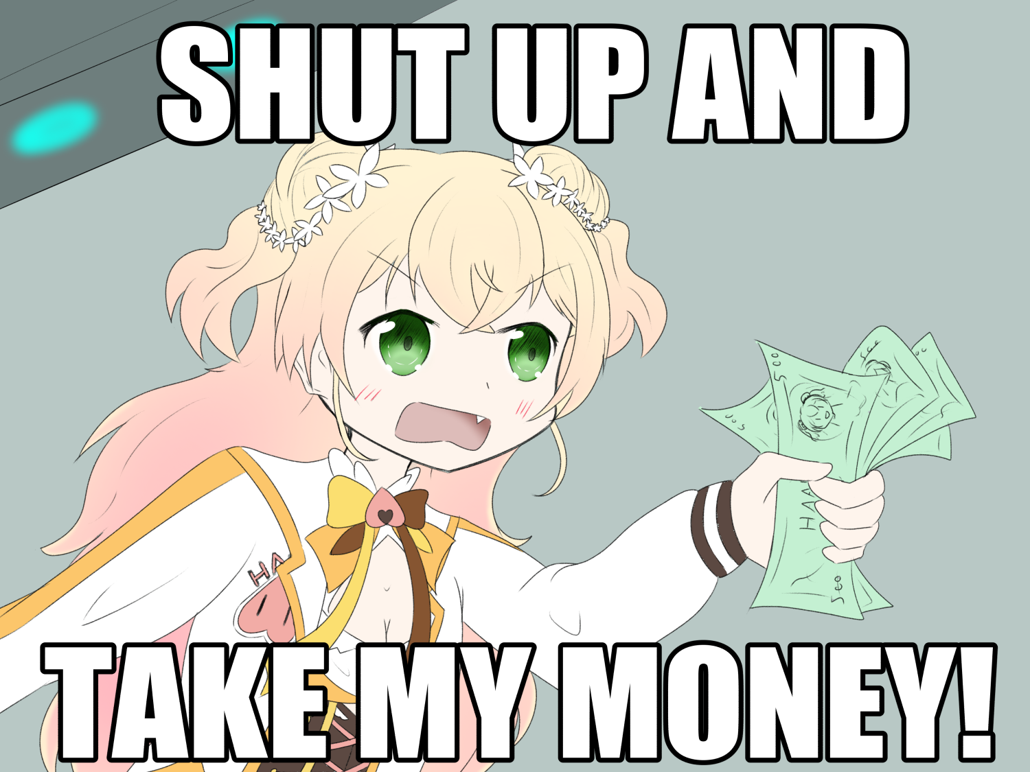 nene hololive shut up and take my money Blank Meme Template