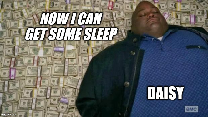 huell money | DAISY NOW I CAN GET SOME SLEEP | image tagged in huell money | made w/ Imgflip meme maker