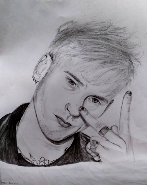 Machine Gun Kelly drawing | image tagged in machine gun kelly drawing,art,drawing,viral,trending,trending now,MachineGunKelly | made w/ Imgflip meme maker