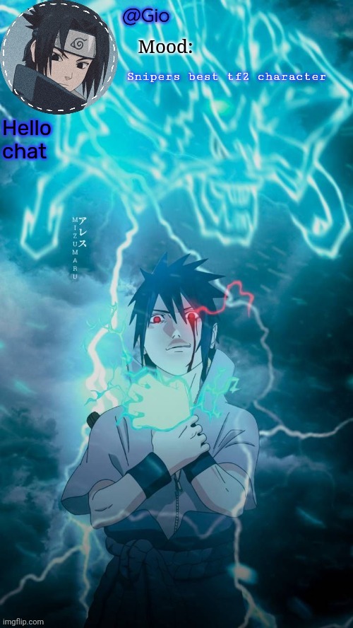 Sasuke | Snipers best tf2 character; Hello chat | image tagged in sasuke | made w/ Imgflip meme maker