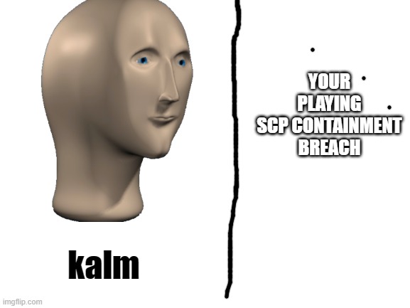 YOUR PLAYING SCP CONTAINMENT BREACH kalm | image tagged in blank white template | made w/ Imgflip meme maker