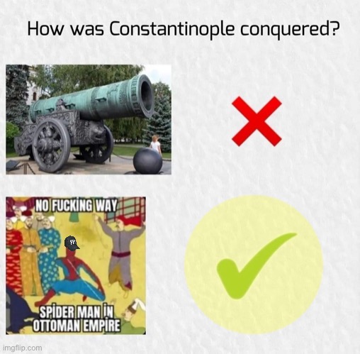 The FBI conquered Constantinople without loss of life through covert Spidey operations. #LittleKnownFactsOfHistory | image tagged in constantinople,fbi,f,b,i,facts | made w/ Imgflip meme maker
