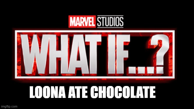 well she die because she's a dog or does her body digest chocolate like a human |  LOONA ATE CHOCOLATE | image tagged in what if | made w/ Imgflip meme maker