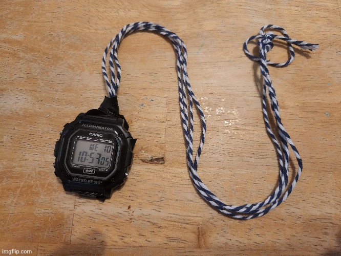 Behold my newest invention, the Time Medallion (a multi-functional digital smartwatch with a built-in light and timer): | image tagged in simothefinlandized,inventions,crafts | made w/ Imgflip meme maker