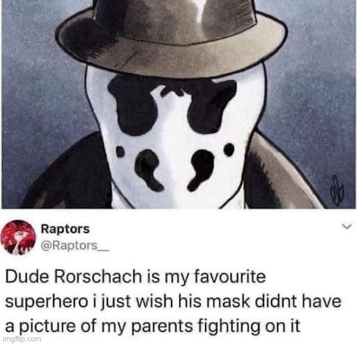 Rorschach superhero | image tagged in rorschach superhero | made w/ Imgflip meme maker