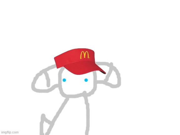 mini r-m as a mcdonalds employee. Do not ask him for stuff, he's probably playing super doggo bros instead of working | image tagged in blank white template | made w/ Imgflip meme maker