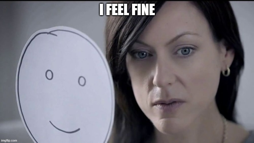 Paper plate | I FEEL FINE | image tagged in memes | made w/ Imgflip meme maker