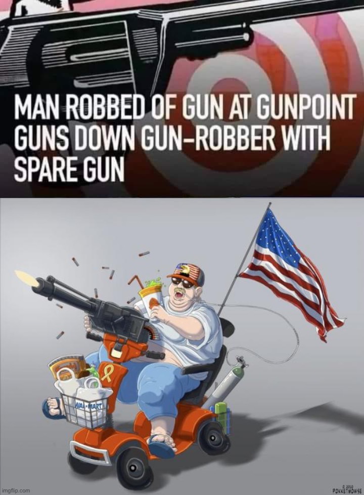 Murica | image tagged in man robbed of gun at gunpoint,murica,guns,gun,'murica,americans | made w/ Imgflip meme maker