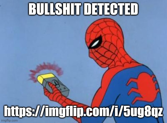 spiderman detector | BULLSHIT DETECTED; https://imgflip.com/i/5ug8qz | image tagged in spiderman detector | made w/ Imgflip meme maker