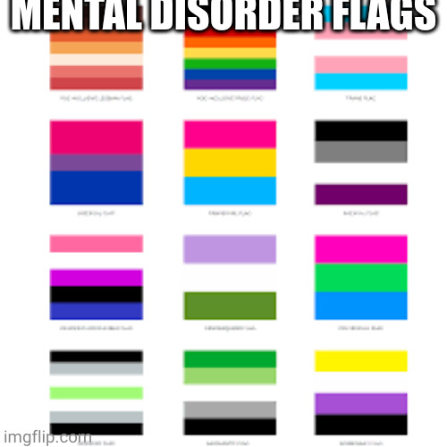 lgbtq flags | MENTAL DISORDER FLAGS | image tagged in lgbtq flags | made w/ Imgflip meme maker
