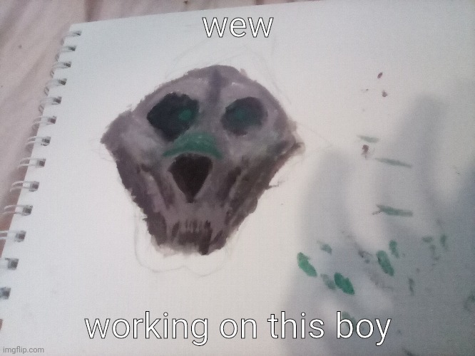 im actually proud of a painting for once ahhhh- (wip) | wew; working on this boy | made w/ Imgflip meme maker