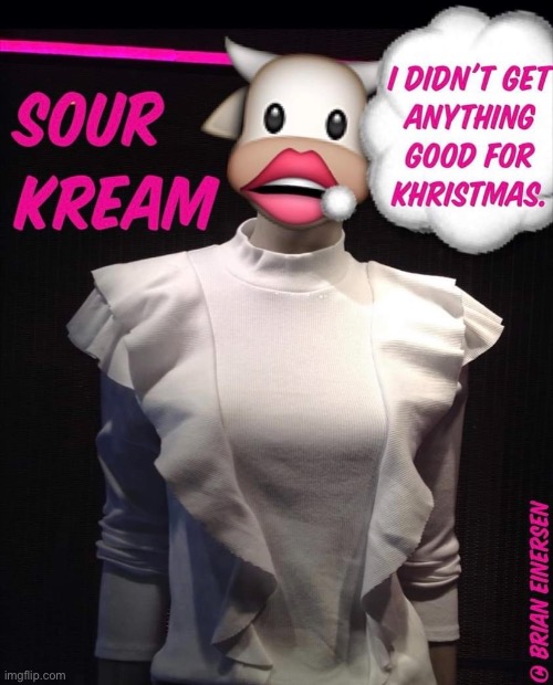 Sour Kream | image tagged in fashion,intermix,kim kowdashian,khristmas in june,christmas,brian einersen | made w/ Imgflip meme maker