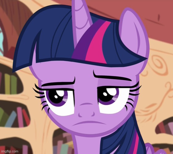 Unamused Twilight Sparkle (MLP) | image tagged in unamused twilight sparkle mlp | made w/ Imgflip meme maker