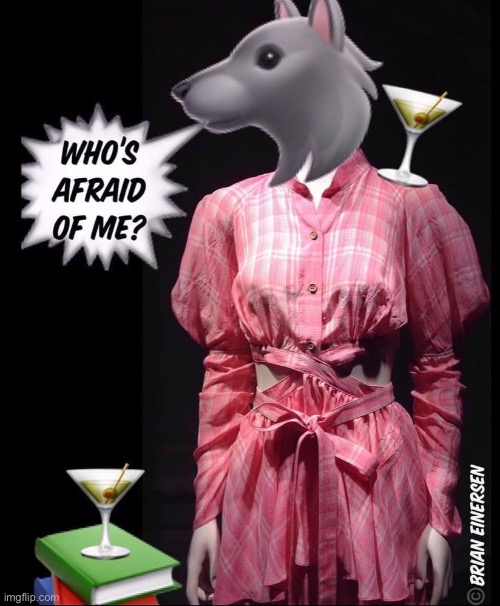 Who’s Afraid of Virginia Woolf? | image tagged in fashion,rosie assoulin,window design,saks fifth avenue,virginia woolf,brian einersen | made w/ Imgflip meme maker