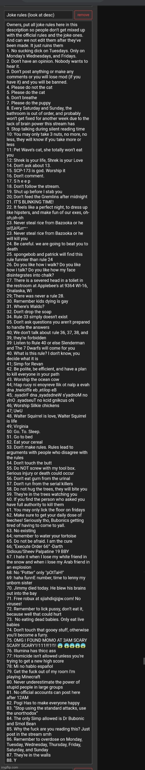 I found 1-88 of the original joke rules | made w/ Imgflip meme maker
