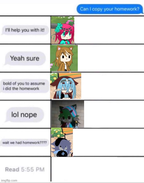 my ocs be like :0 | image tagged in can i copy your homework character template | made w/ Imgflip meme maker