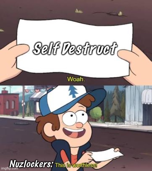 Yeah, Basically | Self Destruct; Nuzlockers: | image tagged in wow this is useless | made w/ Imgflip meme maker