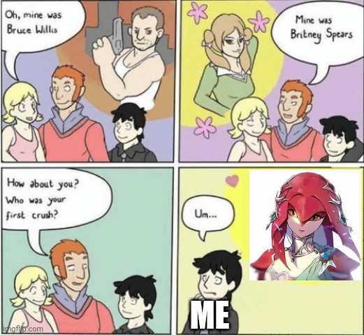 Mipha my beloved <3 | ME | image tagged in childhood crushes template,botw | made w/ Imgflip meme maker