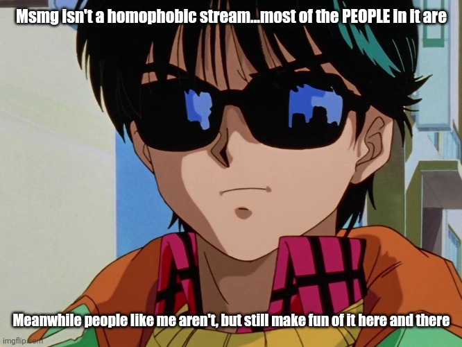 Mfs think every person on the planet out to get them | Msmg isn't a homophobic stream...most of the PEOPLE in it are; Meanwhile people like me aren't, but still make fun of it here and there | image tagged in e | made w/ Imgflip meme maker