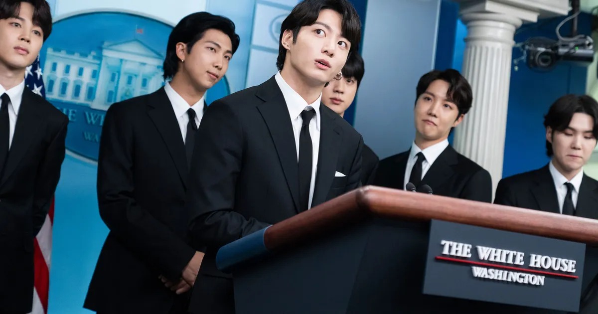 High Quality BTS at the White House Blank Meme Template