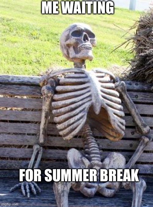 Dying | ME WAITING; FOR SUMMER BREAK | image tagged in memes,waiting skeleton | made w/ Imgflip meme maker