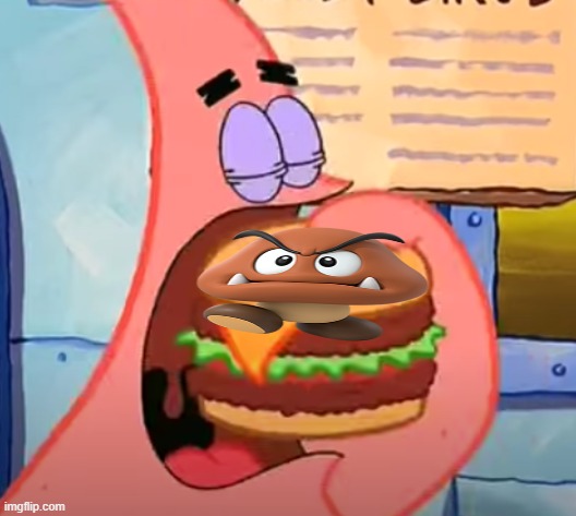 Patrick eats a Krabby Double Deluxe in 1 bite | image tagged in patrick eats a krabby double deluxe in 1 bite | made w/ Imgflip meme maker