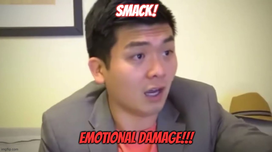 Emotional Damage | SMACK! EMOTIONAL DAMAGE!!! | image tagged in emotional damage | made w/ Imgflip meme maker