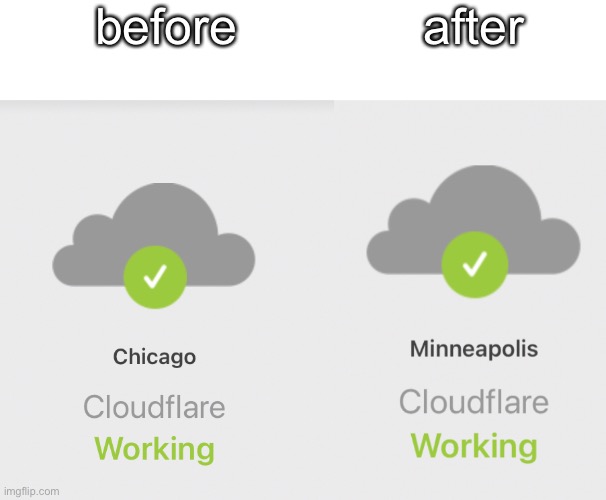 my thing switched cities, cool | before; after | made w/ Imgflip meme maker
