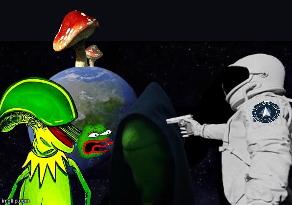 Toad in a Hole https://youtu.be/SAMYGzwUTK4 | image tagged in evil kermit,toast,kermit inner me | made w/ Imgflip meme maker